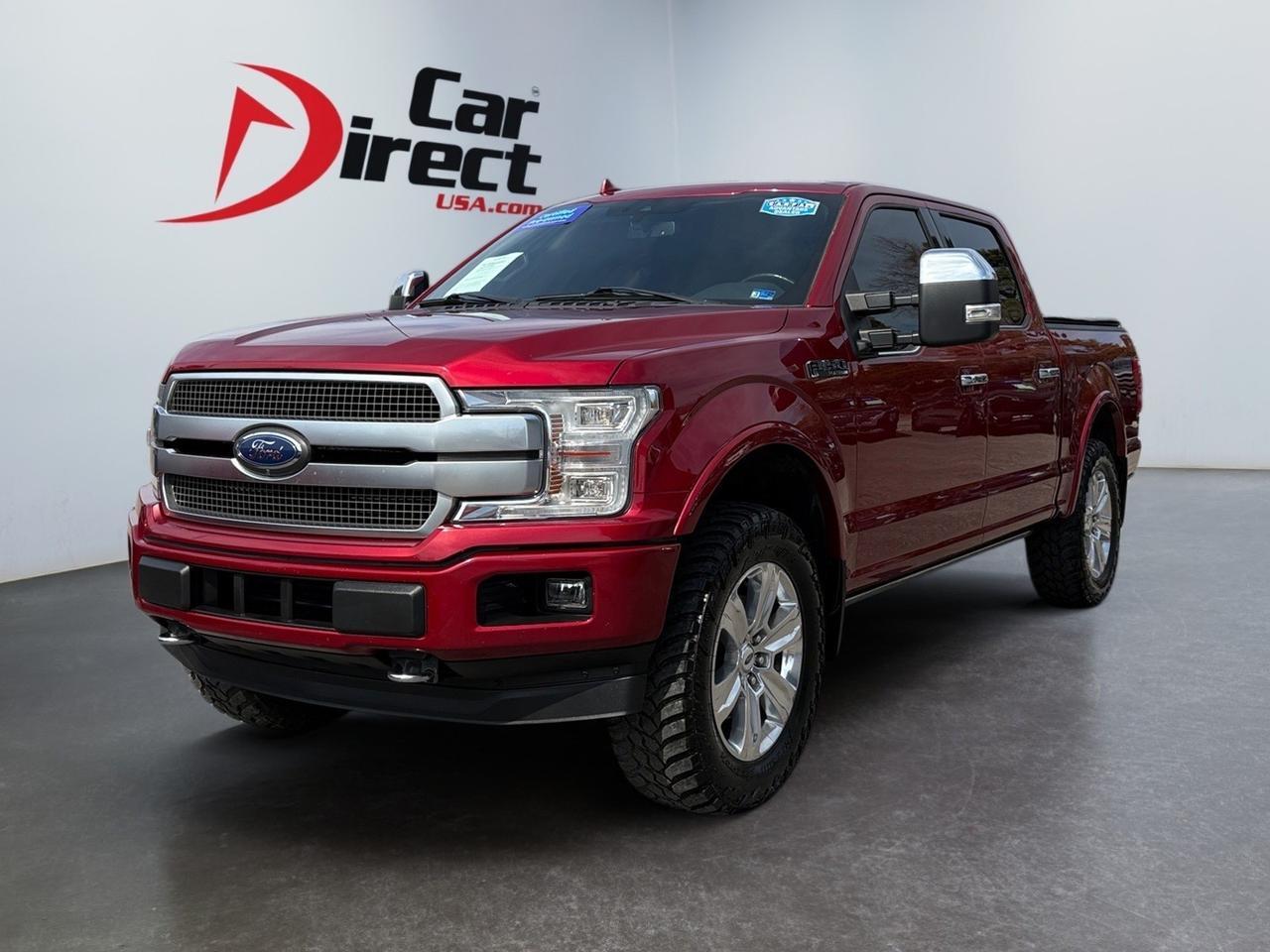 2019 Ford F-150 Platinum, POWER RUNNING BOARDS, REMOTE TAILGATE RELEASE, 360 BACKUP CAMERA, TWIN PANEL MOONROOF, HEATED FRONT & REAR SEATS, FORWARD COLLISION ALERT, BLIND SPOT ALERT, MAX TOW PACKAGE, LOW MILEAGE, THIS TRUCK IS LOADED!