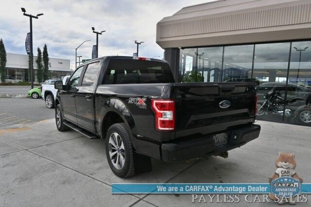 2019 Ford F-150 XL / 4X4 / Crew Cab / 2.7L V6 / STX Appearance & XL Sport Pkg / Premium Cloth Seats / Bluetooth / Back Up Camera / Cruise Control / Power Windows, Mirrors, & Locks / Block Heater / Tow Pkg / 23 MPG Anchorage AK