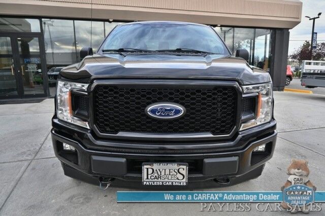 2019 Ford F-150 XL / 4X4 / Crew Cab / 2.7L V6 / STX Appearance & XL Sport Pkg / Premium Cloth Seats / Bluetooth / Back Up Camera / Cruise Control / Power Windows, Mirrors, & Locks / Block Heater / Tow Pkg / 23 MPG Anchorage AK