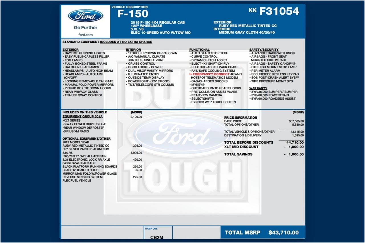 2019 Ford F-150 XLT 4X4 / 5.0L V8 / Dynamic Hitch Assist Lincolnton NC