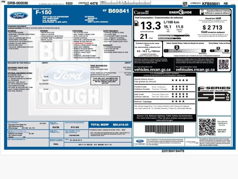 2019 Ford F-150 XLT SuperCrew 4WD w/ Equipment Group 302A Arlington VA