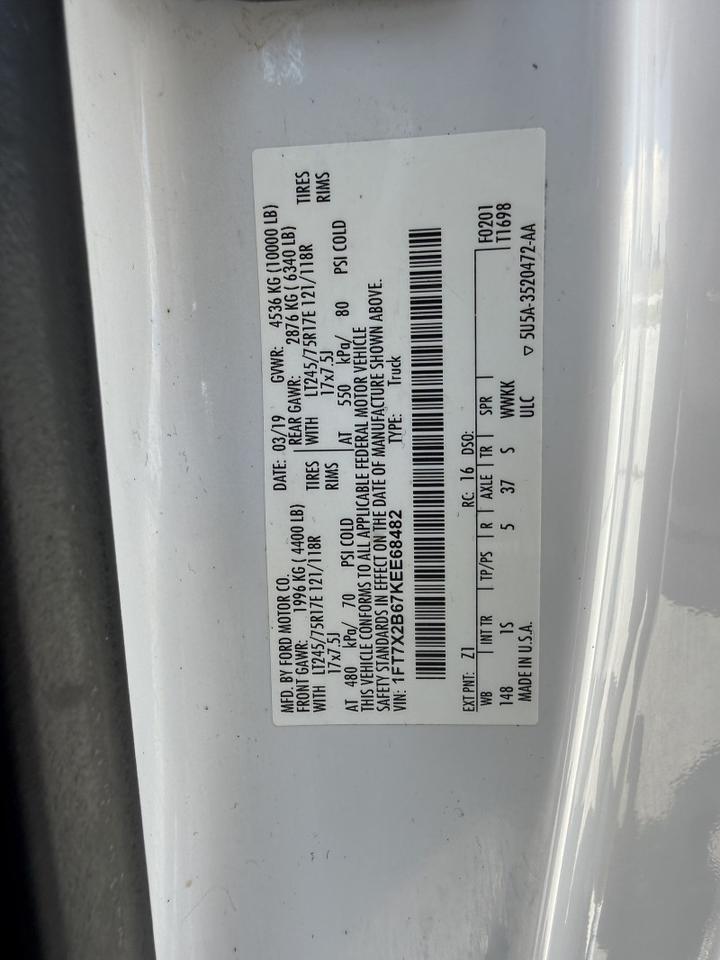 2019 Ford F-250 4x4 w/ Lift Gate 64k mi's XL Collinsville OK