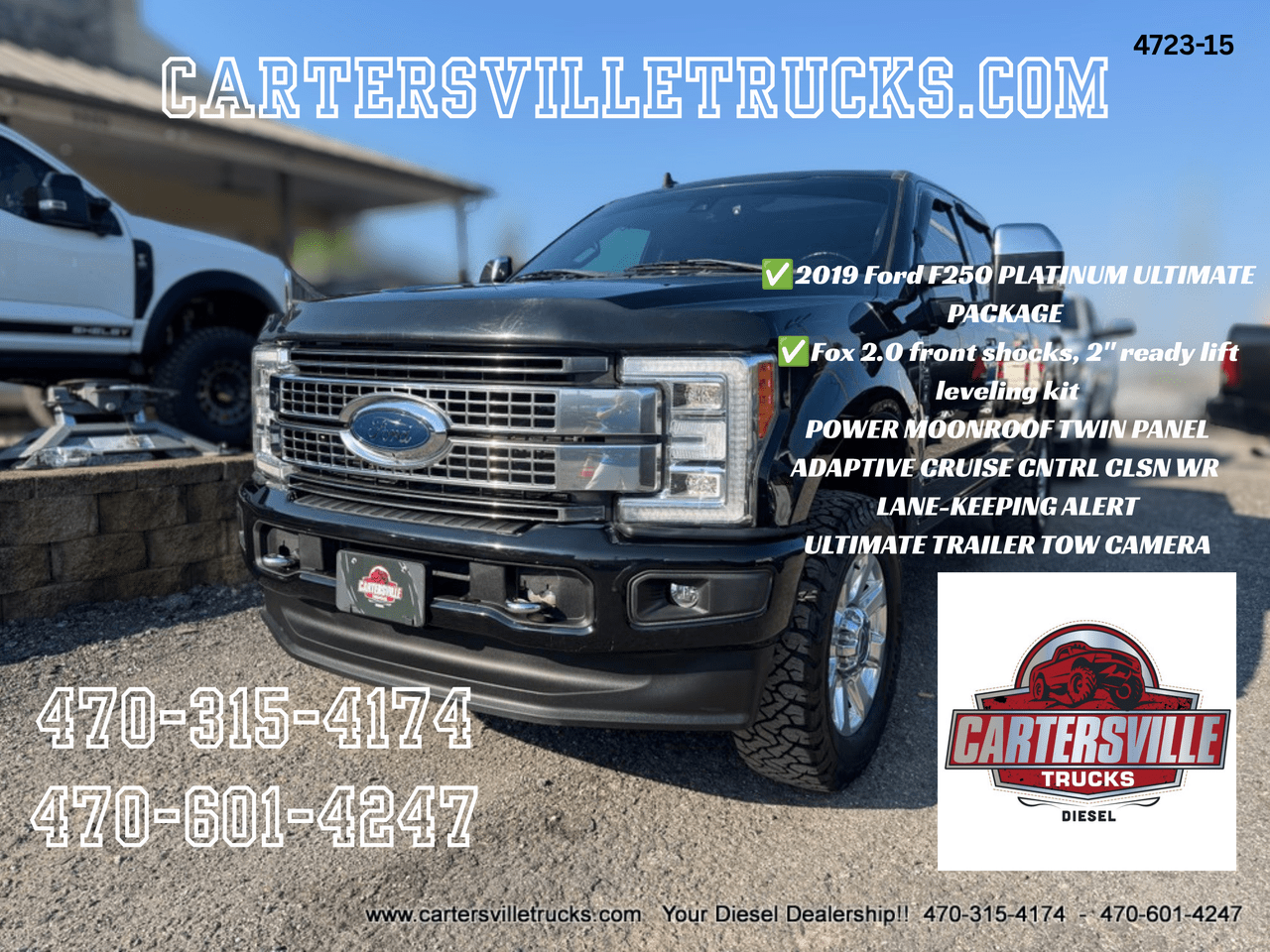 2019 Ford F250SD Platinum 4X4 – ULTIMATE – ADAS – TRAILER TOW CAM