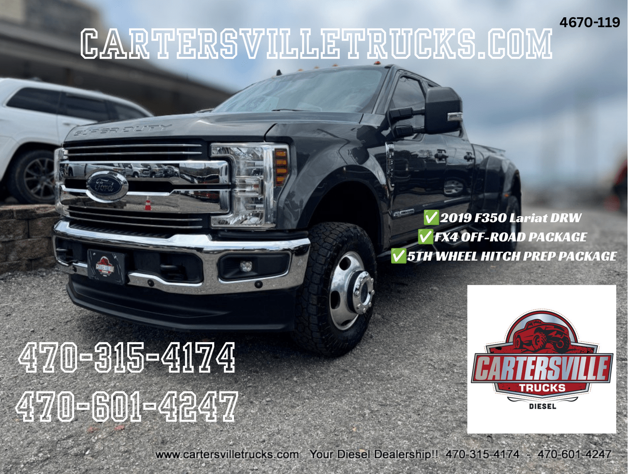 2019 Ford F350sd Lariat FX4 - DUALLY - FIFTH WHEEL PREP PKG