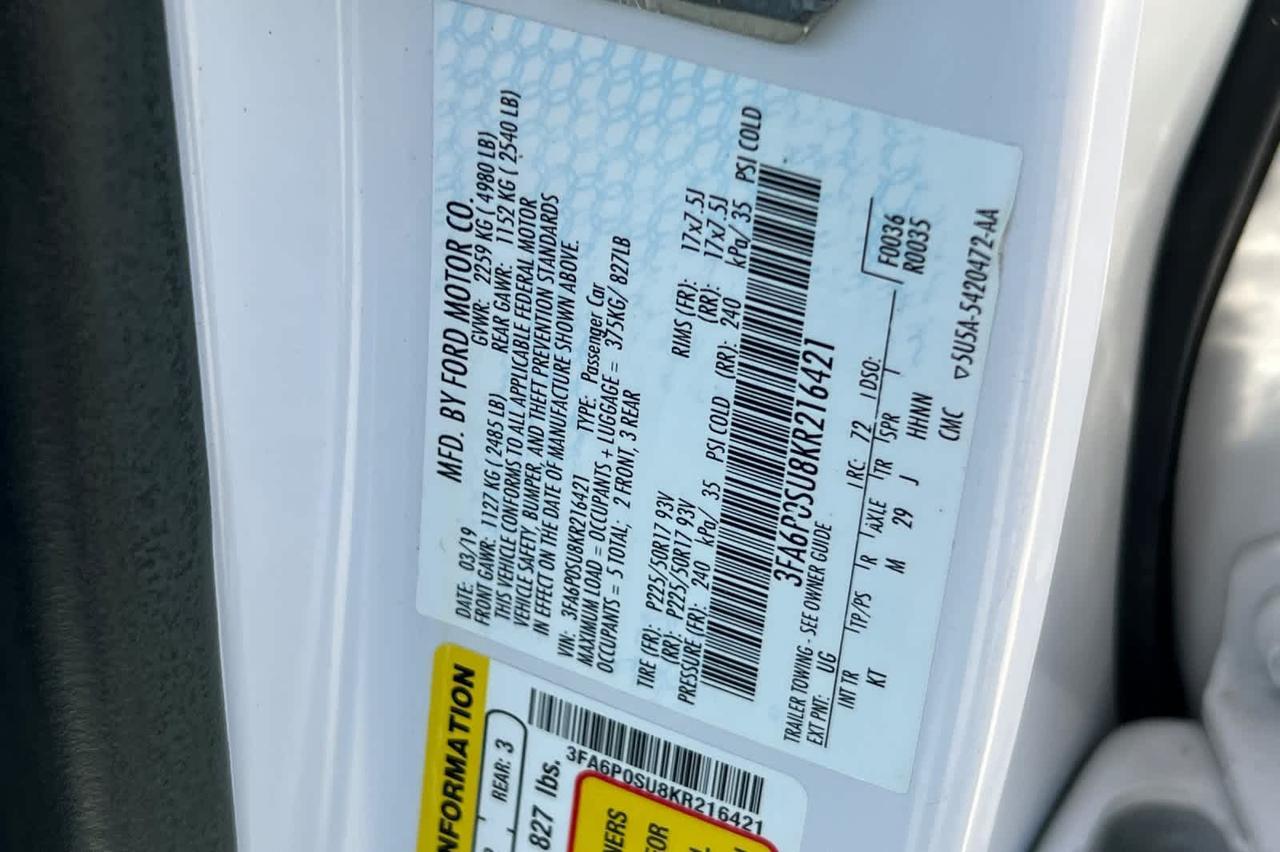 2019 Ford Fusion Energi Titanium Roseville CA