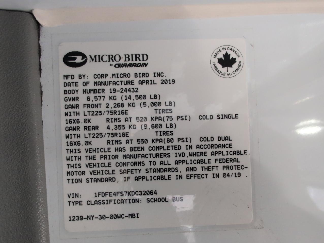 2019 Ford GIRARDIN MICROBIRD Johnstown NY