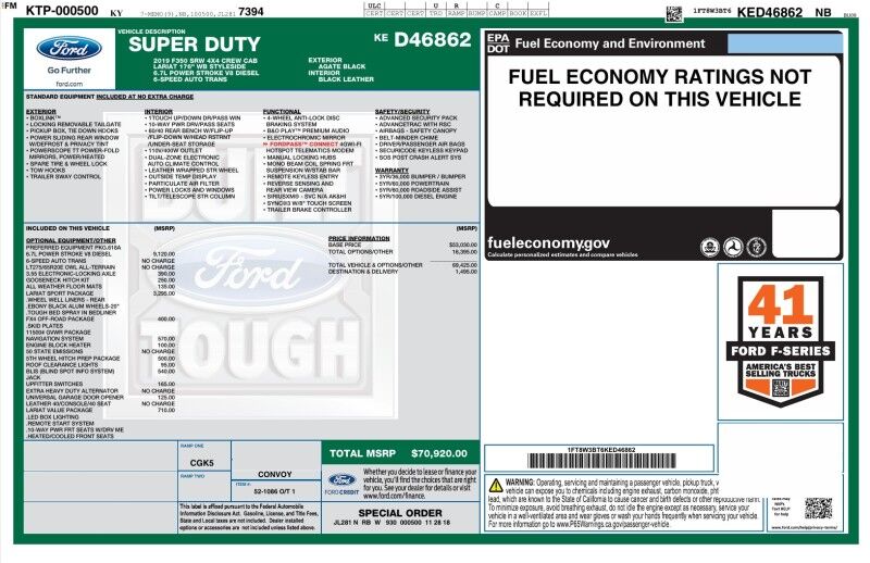 2019 Ford Super Duty F-350 LARIAT COMING SOON Sport Pkg FX4 Long Bed 6.7L Diesel GPS Camera Arlington TX