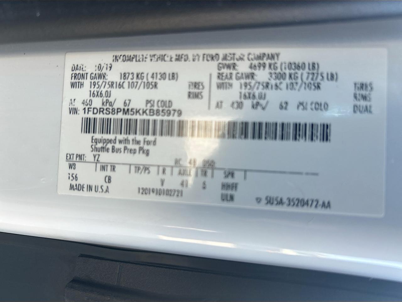 2019 Ford Transit Cutaway T-350 DRW 10360 GVWR Venice FL