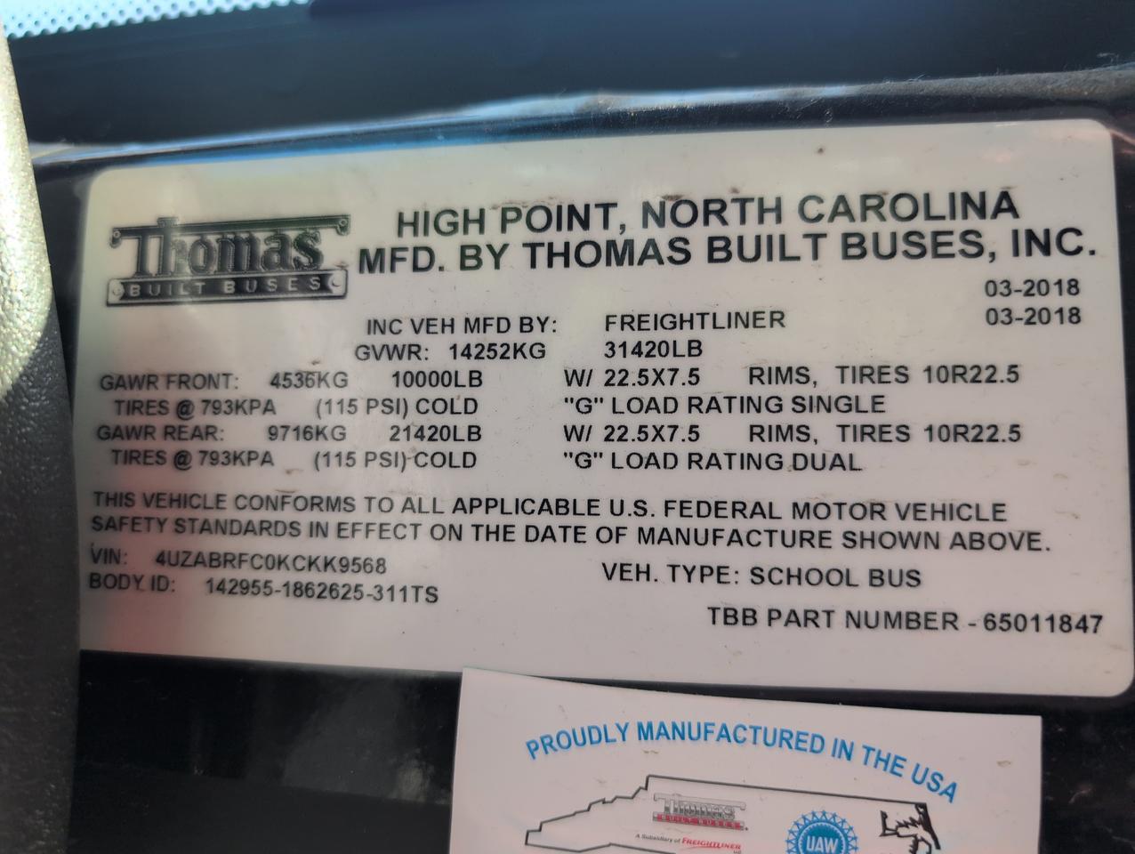 2019 Freightliner Thomas C2 Johnstown NY