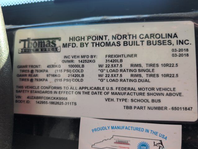 2019 Freightliner Thomas C2 Johnstown NY