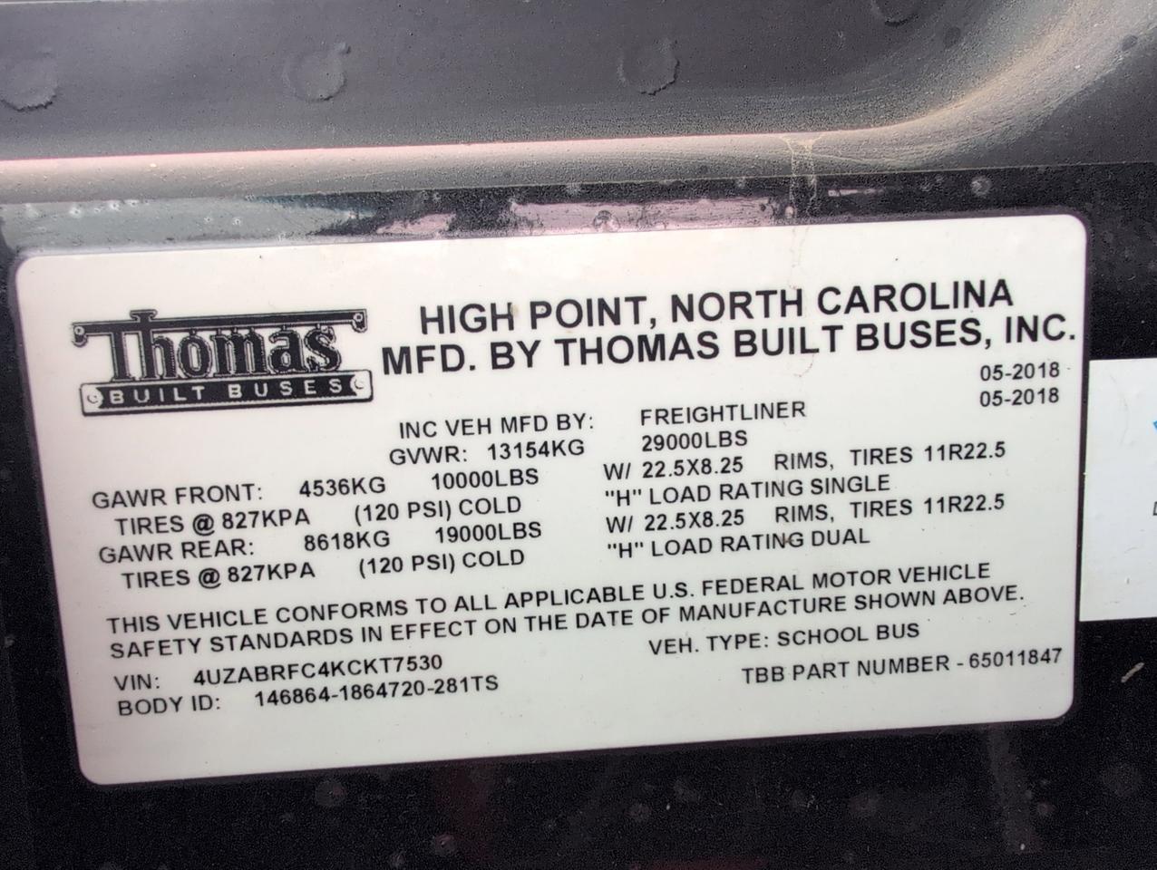 2019 Freightliner Thomas C2