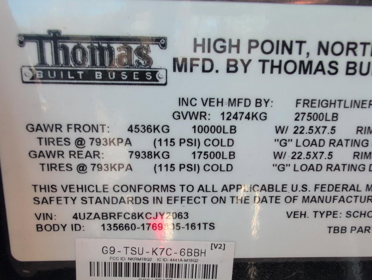 2019 Freightliner Thomas C2 Johnstown NY