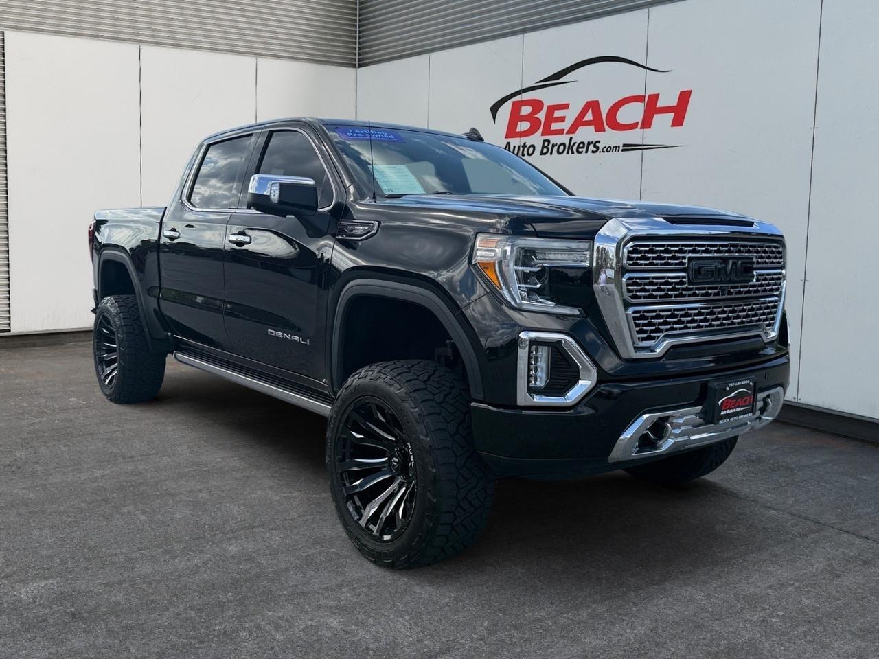 2019 GMC Sierra 1500 Denali, HEATED/VENTILATED SEATS, HEATED REAR SEATS, SUNROOF, APPLE CARPLAY/ANDROID AUTO, POWER RUNNING BOARDS, POWER MIRRORS, BED LINER, TOW PACKAGE, BACKUP CAMERA, BOSE SPEAKERS, UNIVERSAL GARAGE DOOR OPENER, FUEL WHEELS, CLEAN CARFAX!
