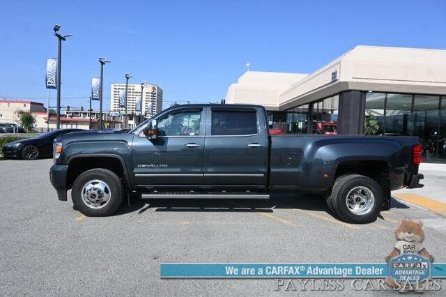 2019 GMC Sierra 3500HD Denali / 4X4 / Crew Cab / Dually / Turbo Diesel / Auto Start / Heated & Cooled Leather Seats / Heated Steering Wheel / Sunroof / NAV / Bose / Lane Depart Alert / Apple CarPlay & Android Auto / Bed Liner / Tow Pkg Anchorage AK