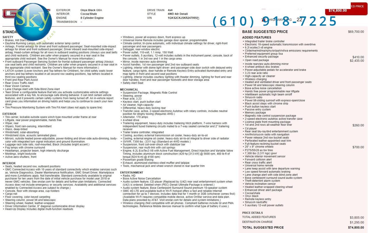 2019 GMC Yukon 4WD Denali