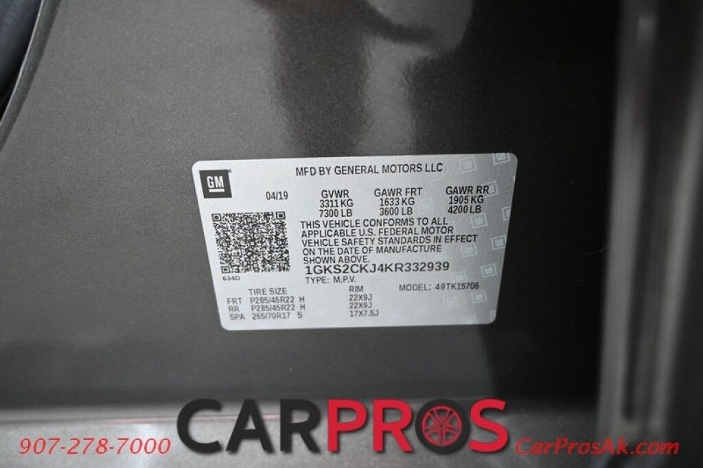 2019 GMC Yukon Denali - 4X4 - Ultimate Pkg - 6.2L V8 - Remote Start - Heated/Cooled Leather Seats - Heated Steering Wheel - 2nd Row Heated Captain Seats - Rear Entertainment - NAV - Bluetooth - HUD - Backup Camera - Sunroof - 3rd Row - Seats 7 - Tow Pkg - 1 Owner Anchorage AK