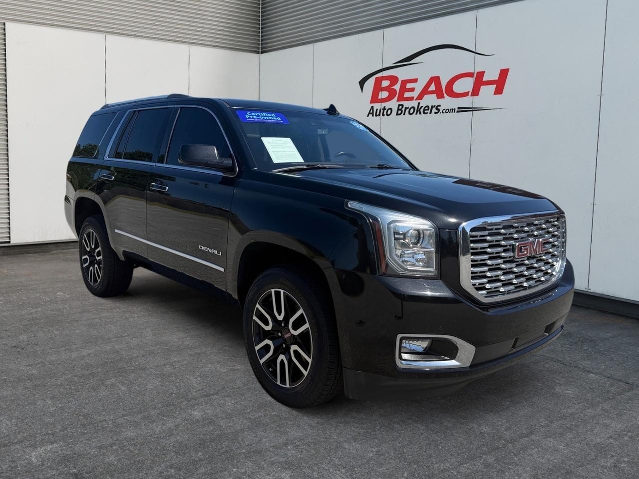 2019 GMC Yukon Denali, HEATED/VENTILATED SEATS, BOSE SPEAKERS, UNIVERSAL GARAGE DOOR OPENER, SUNROOF, APPLE CARPLAY/ANDROID AUTO, LUGGAGE RACK, TOW PACKAGE, POWER LIFTGATE, 3RD ROW, REMOTE START, POWER FOLDING MIRRORS, POWER LIFTGATE, HEATED REAR SEATS, CLEAN CARFA