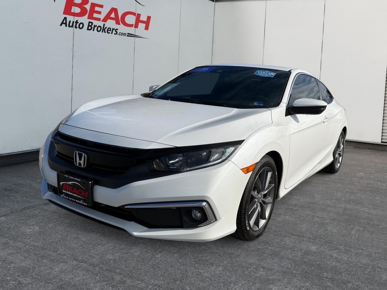 2019 Honda Civic Coupe EX, HEATED SEATS, SUNROOF, BACKUP CAMERA, REMOTE KEYLESS ENTRY, LIGHT TINTED GLASS, BLUETOOTH, AUTOMATIC HEADLIGHTS, PUSH BUTTON START, CLEAN CARFAX!