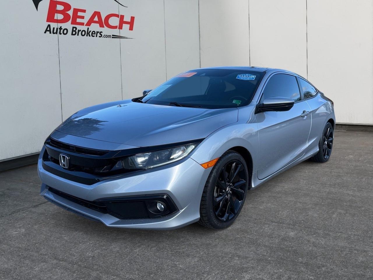 2019 Honda Civic Coupe Sport, APPLE CARPLAY/ANDROID AUTO, REMOTE KEYLESS ENTRY, ADAPTIVE CRUISE CONTROL, TINTED GLASS, POWER MIRRORS W/ MANUAL FOLDING, LOW MILES, ONLY 1 OWNER, THIS IS A GREAT CAR FOR A GREAT PRICE!