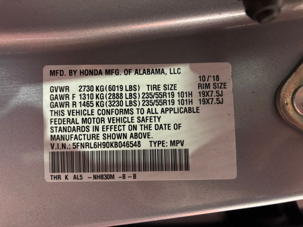 2019 Honda Odyssey Elite Franklin OH