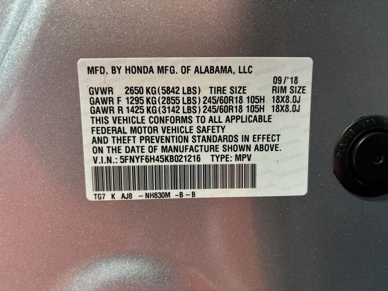 2019 Honda Pilot EX-L Franklin OH