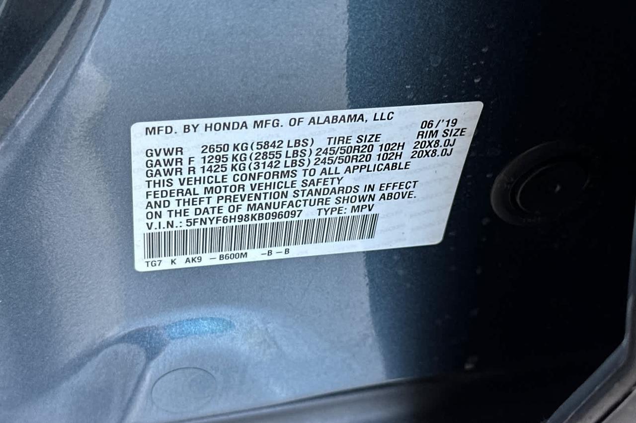 2019 Honda Pilot Touring 8-Passenger Roseville CA