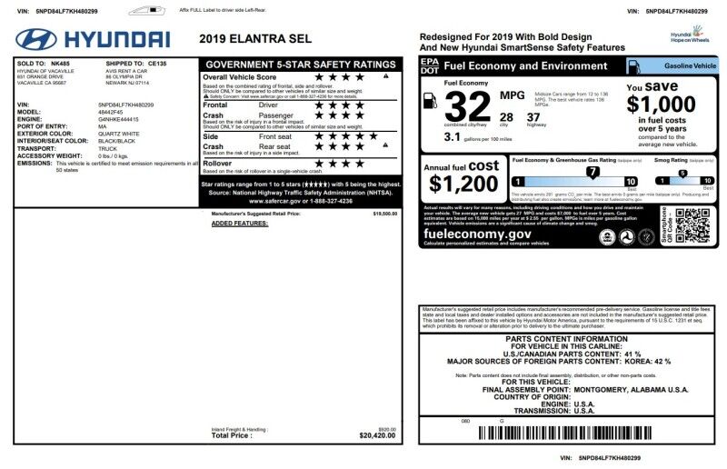 2019 Hyundai Elantra SEL - LOCAL TRADE IN - WELL MAINTAINED Webster MA