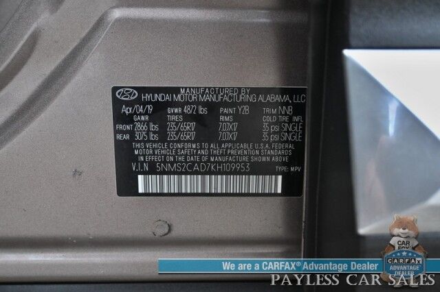 2019 Hyundai Santa Fe SE / AWD / Power Mirrors, Windows & Locks / Lane Departure & Blind Spot Alert / Apple CarPlay & Android Auto / Bluetooth / Backup Camera / Air Conditioning / Keyless Entry / 27 MPG / Studless Winter Tires Anchorage AK 2019 Hyundai Santa Fe SE / AWD / Power Mirrors, Windows & Locks / Lane Departure & Blind Spot Alert / Apple CarPlay & Android Auto / Bluetooth / Backup Camera / Air Conditioning / Keyless Entry / 27 MPG / Studless Winter Tires Anchorage AK