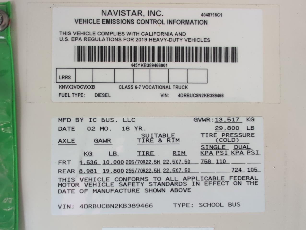 2019 IC INTERNATIONAL 3000 Johnstown NY