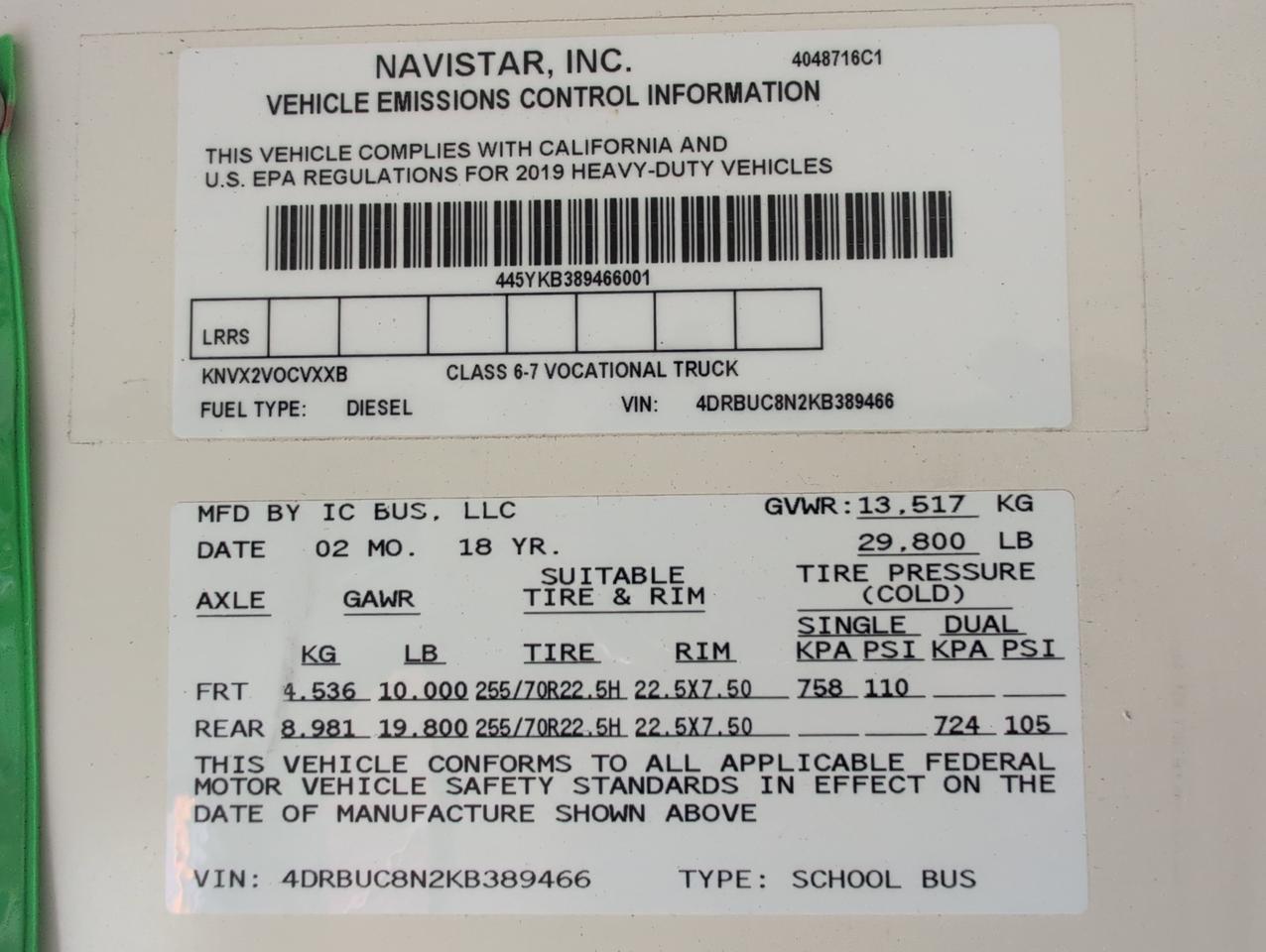 2019 IC INTERNATIONAL 3000 Johnstown NY