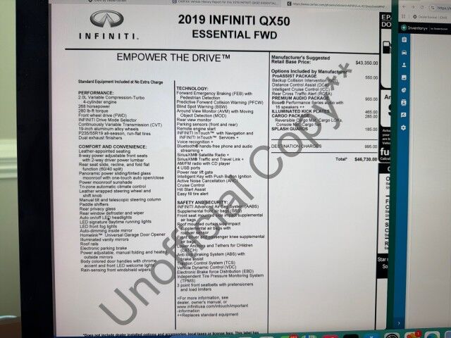 2019 INFINITI QX50 ESSENTIAL Conover NC