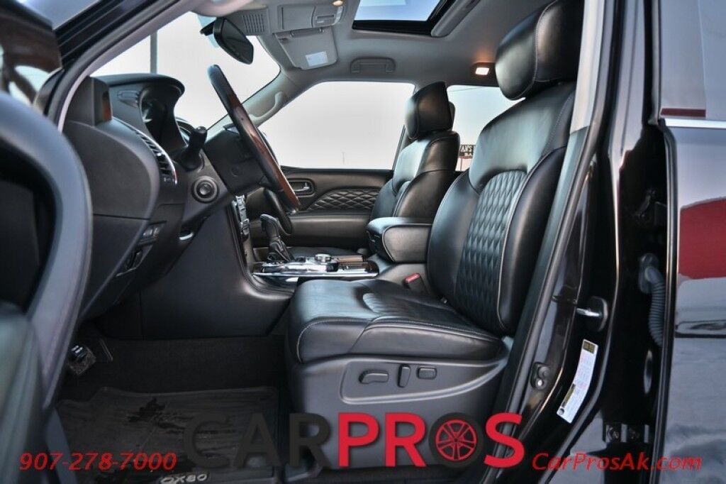 2019 INFINITI QX80 LUXE - All Wheel Drive - 5.6L V8 - Front & Rear Heated Leather Seats - Remote Start - 3rd Row - Seats 7 - Navigation - Backup Camera - Bose Sound System - Bluetooth - Rear Entertainment - 1 Owner Anchorage AK