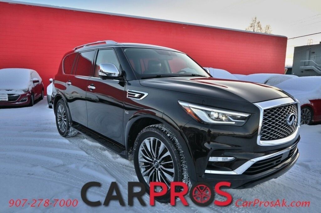 2019 INFINITI QX80 LUXE - All Wheel Drive - 5.6L V8 - Front & Rear Heated Leather Seats - Remote Start - 3rd Row - Seats 7 - Navigation - Backup Camera - Bose Sound System - Bluetooth - Rear Entertainment - 1 Owner Anchorage AK