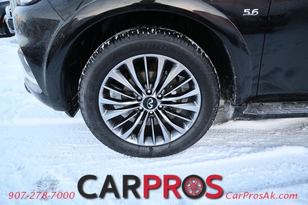 2019 INFINITI QX80 LUXE - All Wheel Drive - 5.6L V8 - Front & Rear Heated Leather Seats - Remote Start - 3rd Row - Seats 7 - Navigation - Backup Camera - Bose Sound System - Bluetooth - Rear Entertainment - 1 Owner Anchorage AK