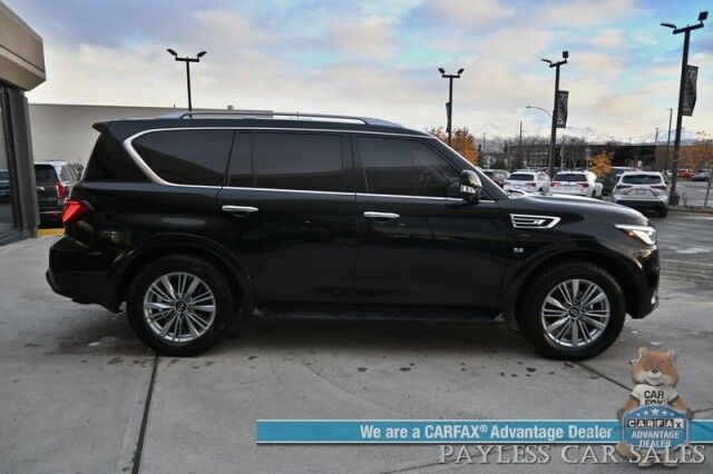 2019 INFINITI QX80 LUXE / 4X4 / ProAssist Pkg / Auto Start / Power & Heated Leather Seats / Heated Steering / Nav / Bose Speakers / 360 Camera / Sunroof / Lane Depart & Blind Spot Alert / Adaptive Cruise / 3rd Row / Seats 7 / Tow Pkg Anchorage AK 2019 INFINITI QX80 LUXE / 4X4 / ProAssist Pkg / Auto Start / Power & Heated Leather Seats / Heated Steering / Nav / Bose Speakers / 360 Camera / Sunroof / Lane Depart & Blind Spot Alert / Adaptive Cruise / 3rd Row / Seats 7 / Tow Pkg Anchorage AK