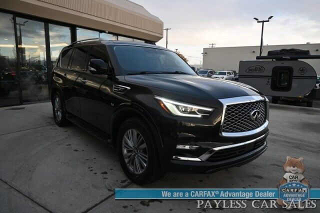 2019 INFINITI QX80 LUXE / 4X4 / ProAssist Pkg / Auto Start / Power & Heated Leather Seats / Heated Steering / Nav / Bose Speakers / 360 Camera / Sunroof / Lane Depart & Blind Spot Alert / Adaptive Cruise / 3rd Row / Seats 7 / Tow Pkg Anchorage AK 2019 INFINITI QX80 LUXE / 4X4 / ProAssist Pkg / Auto Start / Power & Heated Leather Seats / Heated Steering / Nav / Bose Speakers / 360 Camera / Sunroof / Lane Depart & Blind Spot Alert / Adaptive Cruise / 3rd Row / Seats 7 / Tow Pkg Anchorage AK