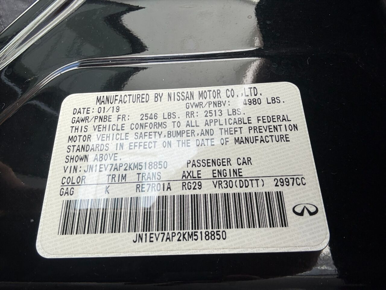 2019 Infiniti Q50 3.0t LUXE RWD Jacksonville FL