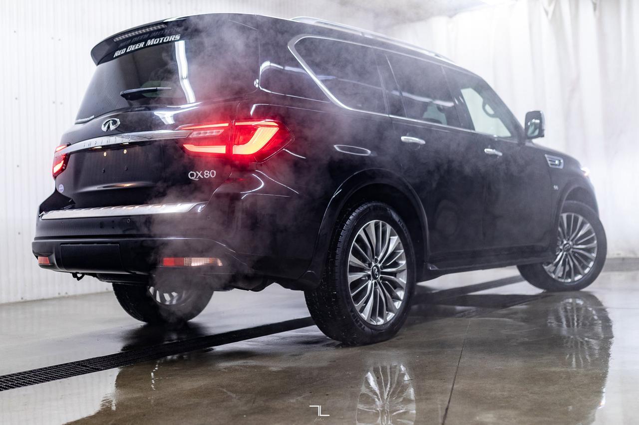 2019 Infiniti QX80 AWD Luxe Leather Roof Nav BCam Red Deer AB