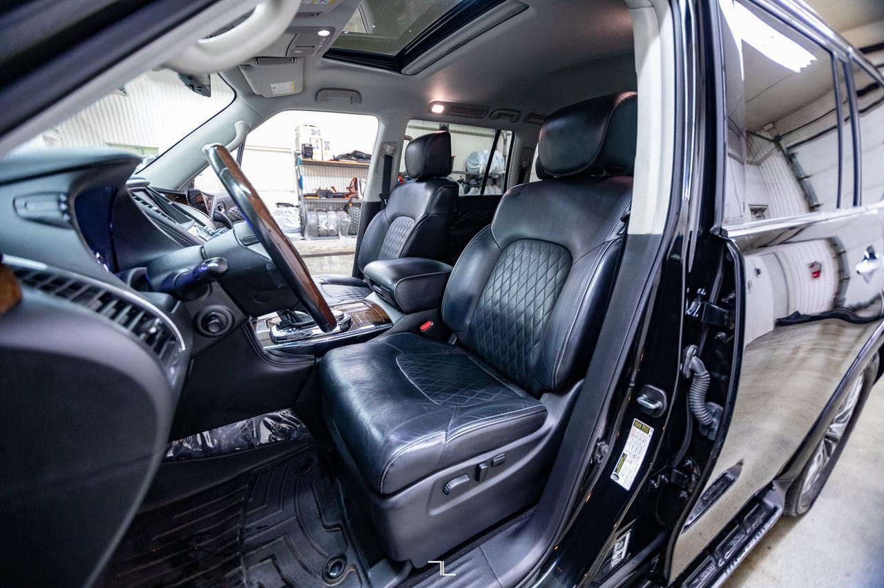 2019 Infiniti QX80 AWD Luxe Leather Roof Nav BCam Red Deer AB