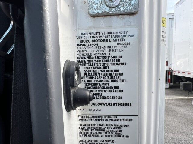 2019 Isuzu NPR-HD 16' Dry Box Truck with 2,000 Lift Gate Miami FL