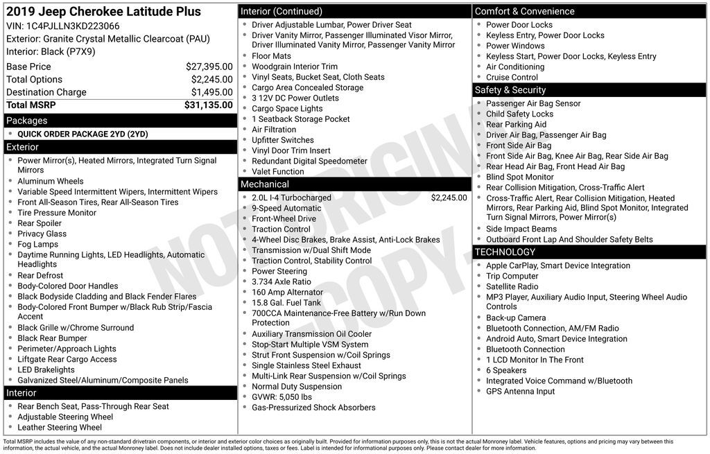 2019 Jeep Cherokee Latitude Plus