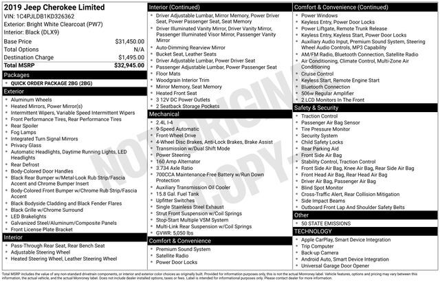 2019 Jeep Cherokee Limited Raleigh NC