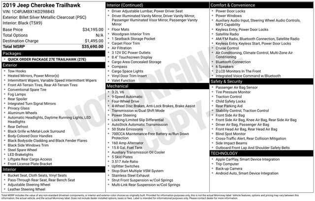 2019 Jeep Cherokee Trailhawk Raleigh NC