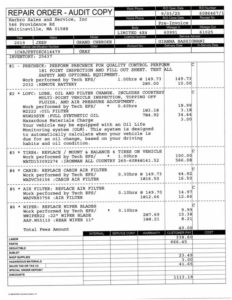 2019 Jeep Grand Cherokee Limited - V8 HEMI - SUNROOF Webster MA