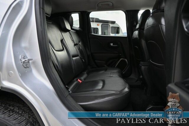 2019 Jeep Renegade Limited / 4X4 / Automatic / Auto Start / Power & Heated Leather Seats / Heated Steering Wheel / NAV / Apple CarPlay & Android Auto / Back Up Camera / Keyless Entry & Start / Tow Pkg / 29 MPG / 1-Owner Anchorage AK