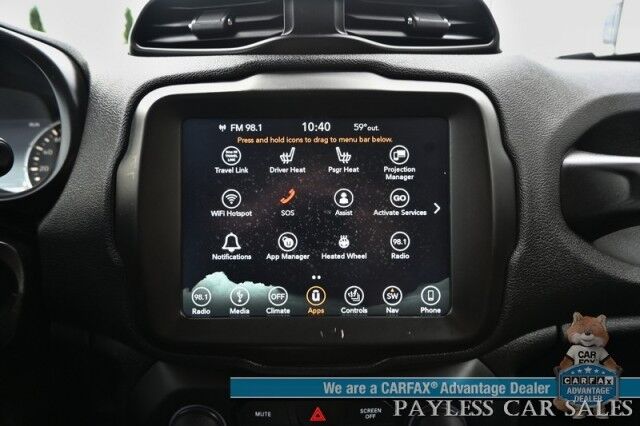 2019 Jeep Renegade Limited / 4X4 / Automatic / Auto Start / Power & Heated Leather Seats / Heated Steering Wheel / NAV / Apple CarPlay & Android Auto / Back Up Camera / Keyless Entry & Start / Tow Pkg / 29 MPG / 1-Owner Anchorage AK