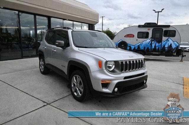 2019 Jeep Renegade Limited / 4X4 / Automatic / Auto Start / Power & Heated Leather Seats / Heated Steering Wheel / NAV / Apple CarPlay & Android Auto / Back Up Camera / Keyless Entry & Start / Tow Pkg / 29 MPG / 1-Owner Anchorage AK