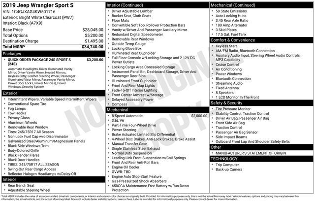 2019 Jeep Wrangler Sport S Raleigh NC