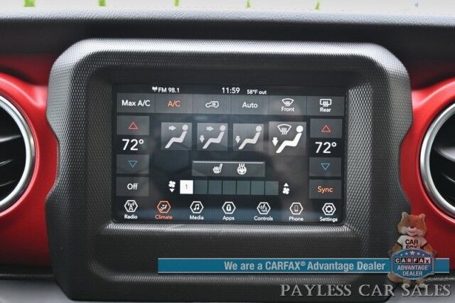 2019 Jeep Wrangler Unlimited Rubicon / 4X4 / eTorque / Hard Top / Cold Weather & Active Safety Group / Auto Start / Heated Leather Seats / Heated Steering Wheel / Blind Spot Alert / Apple CarPlay & Android Auto / Back Up Camera / Tow Pkg Anchorage AK