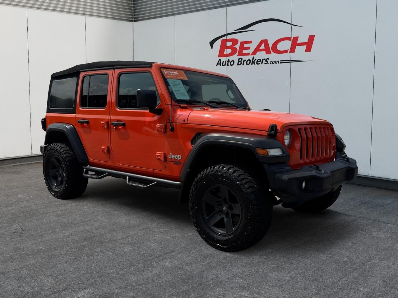 2019 Jeep Wrangler Unlimited SPORT S, 4X4, SOFT TOP, NAVIGATION, BLUETOOTH, RUNNING BOARDS, TOW PACKAGE, KEYLESS ENTRY & START, CLEAN CARFAX, THIS JEEP IS READY FOR ITS NEXT ADVENTURE- ARE YOU? Norfolk VA